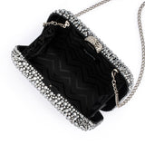 Casey Hot Fix Sparkle Clutch - Black/Silver - The Stockroom NZ