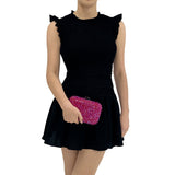 Casey Hot Fix Sparkle Clutch - Fuschia - The Stockroom NZ